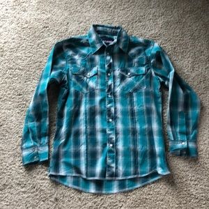 Boys Wrangler pearl snap shirt